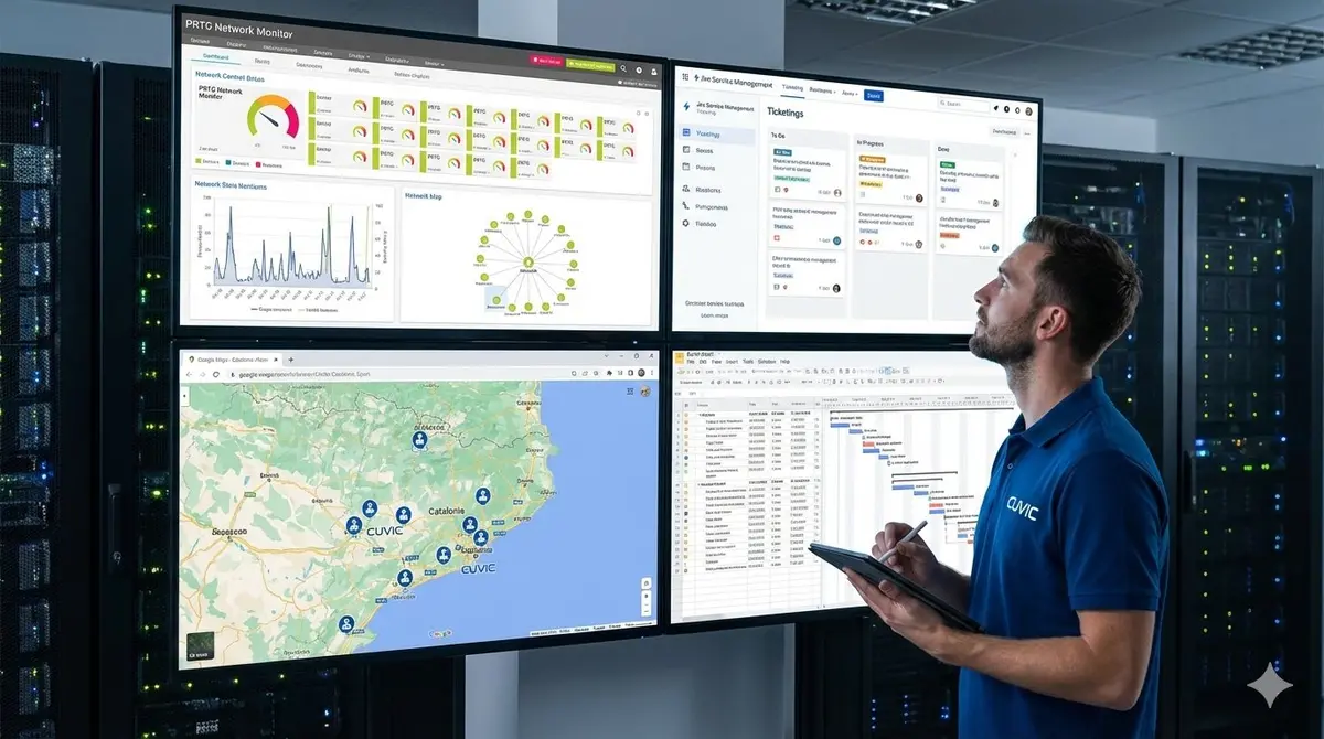 Centro de operaciones CUVIC con monitorización PRTG 24/7